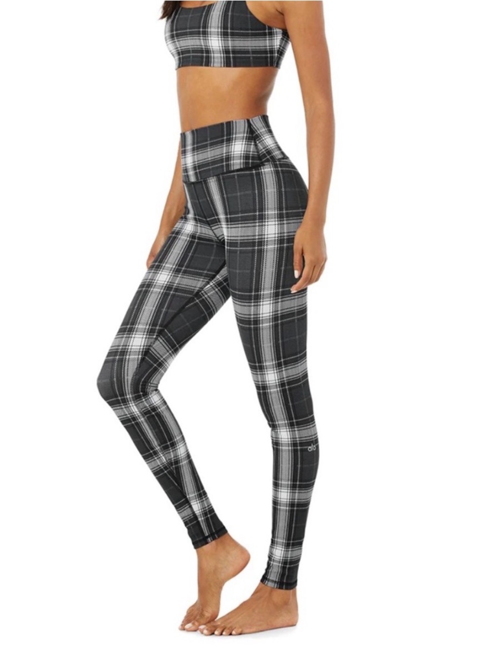 Alo Yoga High-Waist Plaid Leggings - Black/White NWOT